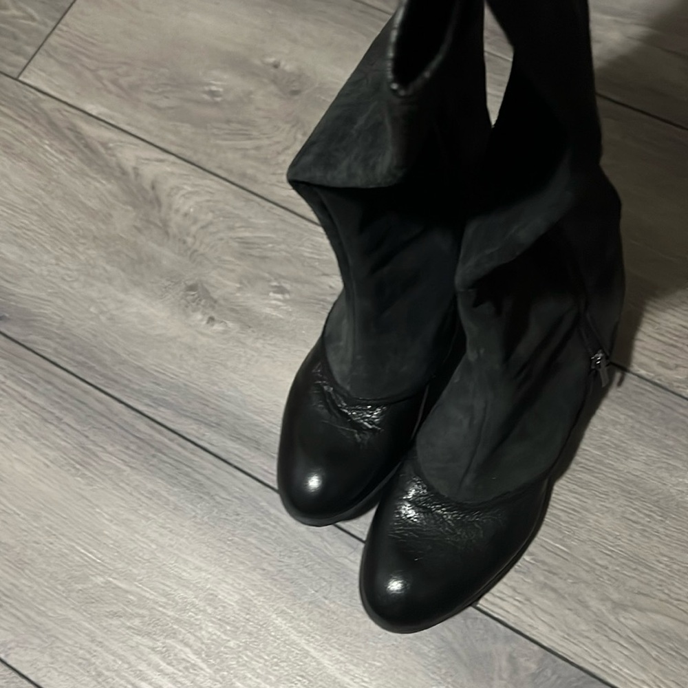 Donald Pliner Devi6 Western Couture Collection Knee High Boots Black Size 9